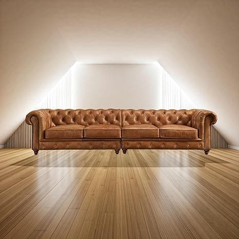 2+2=4 Seater Chesterfield Sofa Set, Modern Classic Style for Living Room, Bedroom and Office and Hallway Colour (2+2 = 4 Seater Brown Leatherette)