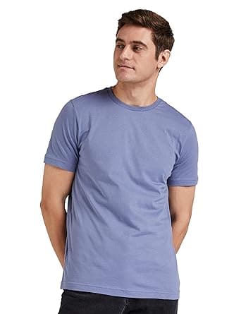 Amazon Brand - Symbol Men's Solid Cotton T Shirt | Round Neck | Half Sleeve | Plain-Regular Fit (Available in Plus Sizes)