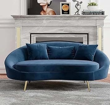 Modern 3 Seater Sofa Comfortable Or Classified Designe For Living Room Bedroom Or Office (Orange) (Blue) Wood