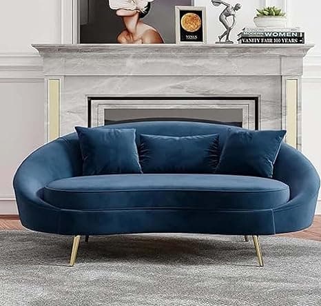 Modern 3 Seater Sofa Comfortable Or Classified Designe For Living Room Bedroom Or Office (Orange) (Blue) Wood
