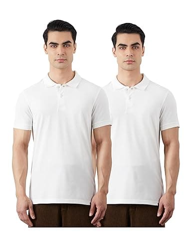 Amazon Brand - Symbol Men's Cotton Rich Solid Polo Tshirt | Collar Tshirts | Half Sleeves | Plain-Regular Fit (Available in Plus Sizes and Combo Pack of 2)