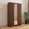 Nilkamal Massif 3 Door Wooden Wardrobe Without Mirror for Bedroom | Almirah with 1 Hanging Rod & 8 Shelves | Clothes Cupboard | Engineered Wood | Urban Walnut