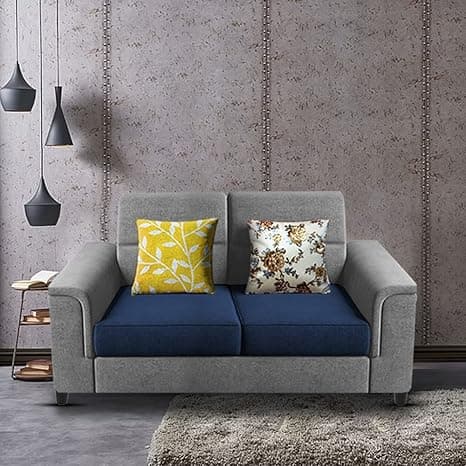 Casaliving Nancy 2 Seater Sofa Set for Living Room | Color - Blue Grey