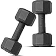 Lifelong PVC Hex Dumbbells Pack of 2 (5kg*2) Black Color for Home Gym Equipment Fitness Barbell|Gym Exercise|Home Workout, Gym Dumbbells|Dumbbells Weights for Men & Women (6 Months Warranty)