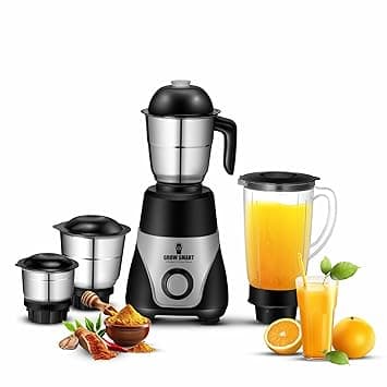 Megagrind Powerful 1100W Juicer Mixer Grinder With 4 Jars (3 Stainless Steel Jars + 1 Fruit Filter Jar) Unbeatable Toughness (Black & Grey)1 Years Warranty