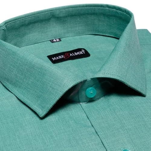 MARK & ALBERT Men's Half Sleeves Cotton Formal Shirt Green 5