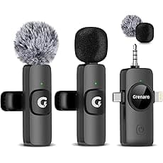 GRENARO Mic for YouTube Wireless, 3-Level Adjustable Noise Reduction Mic Wireless,S12 Wireless Microphone for Youtubers with LED Indicator Light (Single Channel Type-C Port Version)