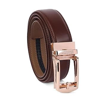 HAMMONDS FLYCATCHER Genuine Leather Belt for Men, Premium Leather Belt with Auto Lock mechanism, Mens Belt Leather Branded with Slide Lock for Everyday Wear