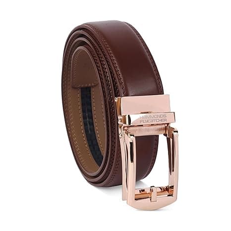 HAMMONDS FLYCATCHER Genuine Leather Belt for Men, Premium Leather Belt with Auto Lock mechanism, Mens Belt Leather Branded with Slide Lock for Everyday Wear