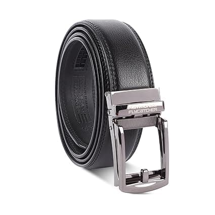HAMMONDS FLYCATCHER Genuine Leather Belt for Men, Premium Leather Belt with Auto Lock mechanism, Mens Belt Leather Branded with Slide Lock for Everyday Wear