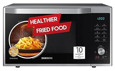 Samsung 32L, Slim Fry, Convection Microwave Oven with Tandoor and Curd making(MC32A7035CT/TL, Stainless Steel, Ceramic Enamel Cavity with 10 Year Warranty)
