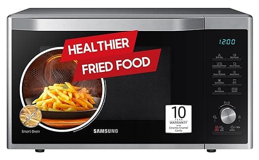 Samsung 32L, Slim Fry, Convection Microwave Oven with Tandoor and Curd making(MC32A7035CT/TL, Stainless Steel, Ceramic Enamel Cavity with 10 Year Warranty)