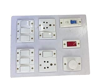 Wooden Electrical Board (8 Switches,2 Sockets,1 Indicator,1 Regurator & 1 MCB)