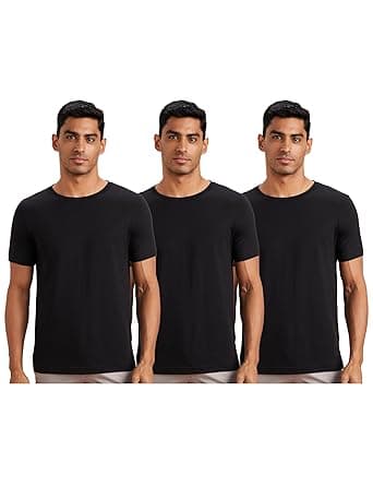 Amazon Brand - Symbol Men's Solid Cotton T Shirt | Round Neck | Half Sleeve | Plain-Regular Fit (Available in Plus Sizes)
