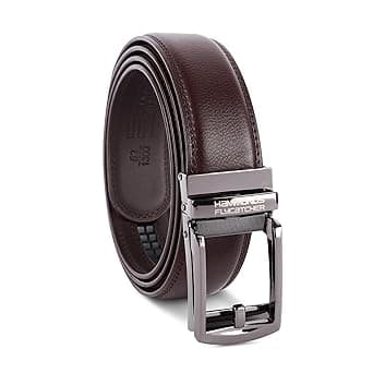 HAMMONDS FLYCATCHER Genuine Leather Belt for Men, Premium Leather Belt with Auto Lock mechanism, Mens Belt Leather Branded with Slide Lock for Everyday Wear