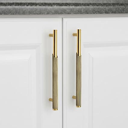 Plantex Stainless Steel & Aluminium Cabinet Handle/160mm Wardrobe Door Handle/Cupboard Pull-Push Handles for Home/Office - Pack of 2 (Brass Antique & Gold)