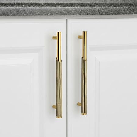 Plantex Stainless Steel & Aluminium Cabinet Handle/160mm Wardrobe Door Handle/Cupboard Pull-Push Handles for Home/Office - Pack of 2 (Brass Antique & Gold)