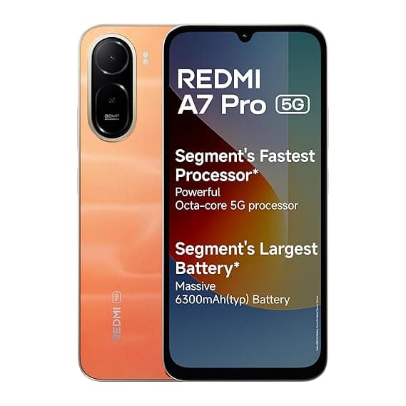REDMI A7 Pro 5G (Sunset Orange, 4GB RAM, 64GB Storage) | Segment's Fastest Processor | Segment's Largest Battery | Segment's Largest & Smoothest 6.9in 120Hz Display