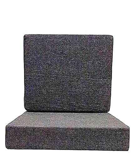 High Density Premium Sofa Seat & Back Foam Cushions with Washable Zip Cover (Seat - 22"x21"x5" Back Rest -18"x21"x4") 32 Foam Density (Black)