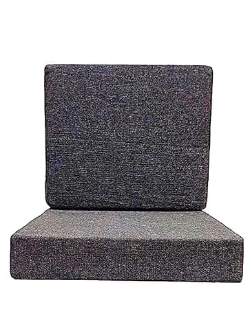 High Density Premium Sofa Seat & Back Foam Cushions with Washable Zip Cover (Seat - 22"x21"x5" Back Rest -18"x21"x4") 32 Foam Density (Black)