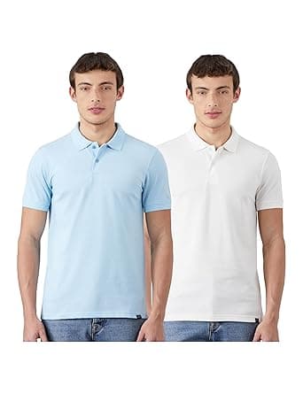 Amazon Brand - Symbol Men's Cotton Rich Solid Polo Tshirt | Collar Tshirts | Half Sleeves | Plain-Regular Fit (Available in Plus Sizes and Combo Pack of 2)