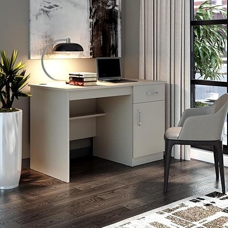 Wakefit Study Table | 1 Yr Warranty | Study Table with Book Shelf, Computer Table for Home Pc, Office Table for Home, Free Installation from Brand, Modern Wobble-Free & Durable Design (Athena - PG)