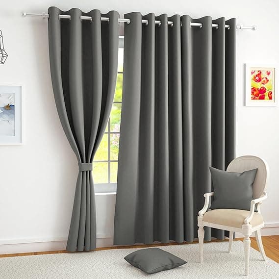 Story@Home 100% True Blackout Window Curtains 5 Feet Long Set of 1 | Solid Design | Room Darkening Curtain | Thermal Insulated Curtains for Living Room, Bedroom | (116 X 152 Cm, Ash Grey)