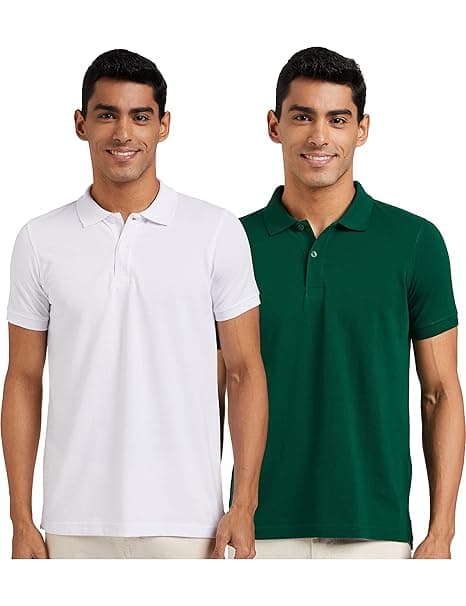 Amazon Brand - Symbol Men's Cotton Rich Solid Polo Tshirt | Collar Tshirts | Half Sleeves | Plain-Regular Fit (Available in Plus Sizes and Combo Pack of 2)