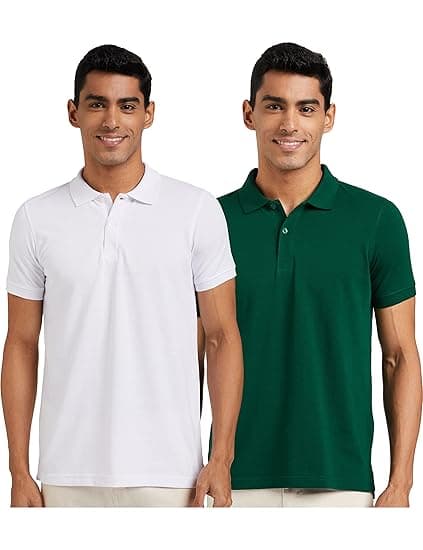 Amazon Brand - Symbol Men's Cotton Rich Solid Polo Tshirt | Collar Tshirts | Half Sleeves | Plain-Regular Fit (Available in Plus Sizes and Combo Pack of 2)