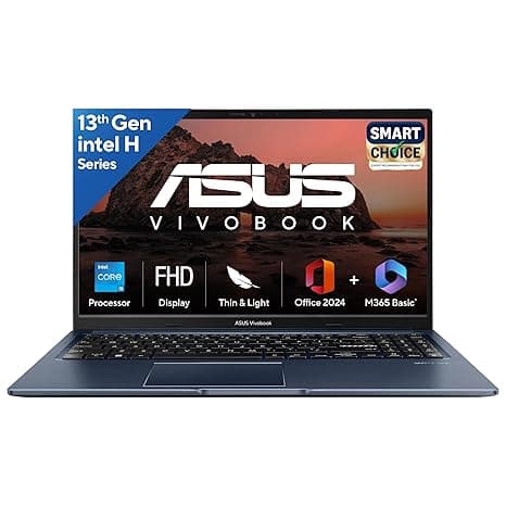 ASUS Vivobook 15, Smartchoice,Intel Core i5 13th Gen 13420H,16GB RAM, 512GB SSD, FHD 15.6",Windows 11, Office Home 2024, Quiet Blue, 1.70 kg, X1502VA-BQ836WS,Intel UHD iGPU, M365 Basic (1Year)* Laptop