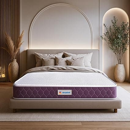 Sleepwell Orthopedic 6 Inch Mattress | Queen Size Bed Mattress | Pressure Relief & Spine Care | Knitted & Medium Firm | Air Mesh Fabric | Anti Allergic | Sleep Ease | 72x60x6 | 10 Years Warranty