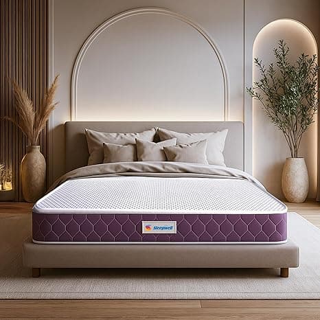 Sleepwell Orthopedic 6 Inch Mattress | Queen Size Bed Mattress | Pressure Relief & Spine Care | Knitted & Medium Firm | Air Mesh Fabric | Anti Allergic | Sleep Ease | 72x60x6 | 10 Years Warranty
