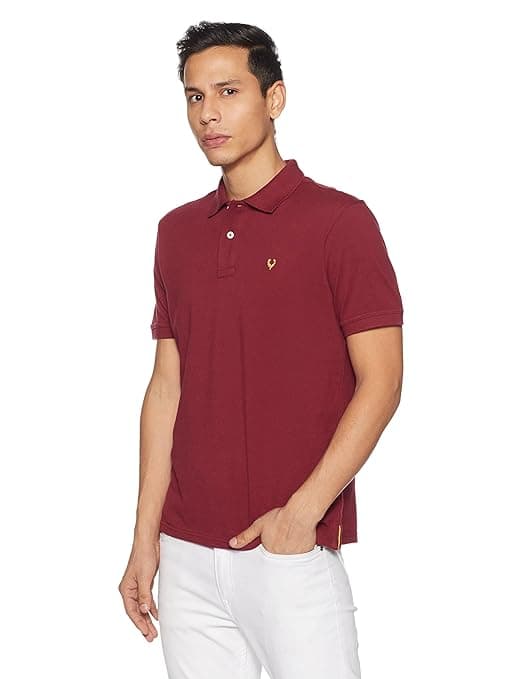 Allen Solly Men’s Polo T‑Shirt | Comfortable Rich Cotton Blend, Band Collar, Regular Fit | Stylish & Premium All Day Wear