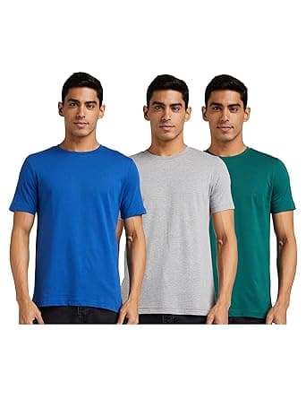 Amazon Brand - Symbol Men's Solid Cotton T Shirt | Round Neck | Half Sleeve | Plain-Regular Fit (Available in Plus Sizes)