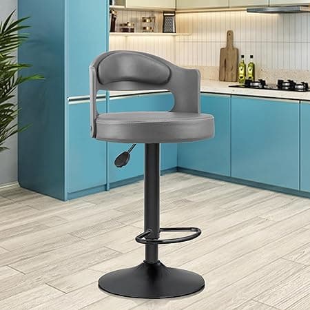ASTRIDE Amica High Bar Chair for Home Kitchen Stool in Grey | 2 Years Warranty | [Upgraded Rust-Proof Heavy Duty Base]