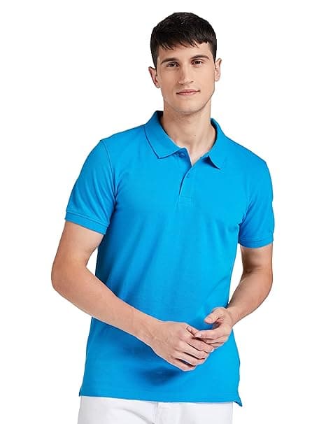 Amazon Brand - Symbol Men's Cotton Rich Solid Polo Tshirt | Collar Tshirts | Half Sleeves | Plain-Regular Fit (Available in Plus Sizes and Combo Pack of 2)