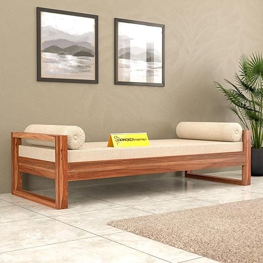 Solid Sheesham Wood Sofa 3 Seater Sofa Diwan Bed for Home Living Room Wooden Couch Diwan Sofa Settee for Living Room and Office | Rosewood Three 3 Seater Sofa (C-Honey)