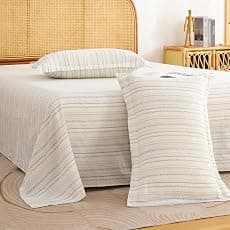 Story@Home 190 TC Cotton Double Bedsheet Set with 2 Pillow Covers | Soft Breathable Fabric | 250 x 225 cm Double Bed Sheet | Off White & Brown Floral Printed Bedding for Bedroom