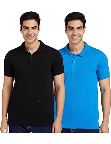 Amazon Brand - Symbol Men's Cotton Rich Solid Polo Tshirt | Collar Tshirts | Half Sleeves | Plain-Regular Fit (Available in Plus Sizes and Combo Pack of 2)