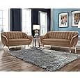 Chesterfield Velvet Upholstery 3-Seater with Armchair and Footrest, Design in 3+1+Footrest Sofa for Living Room, Bedroom, Hallways (Ashrose)