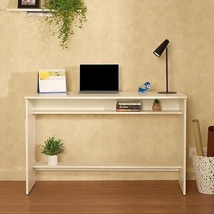Green Soul Seine Study Table for Home, 4ft Wide, Compact Design, Under-Desk Storage Shelf, IS-3087 Engineered Wood, Computer/Writing Desk Adults & Students, White, 3 Year Warranty