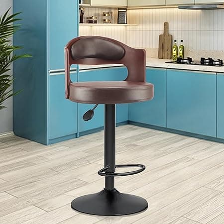 ASTRIDE Amica High Bar Chair for Home Kitchen Stool in Brown | 2 Years Warranty | [Upgraded Rust-Proof Heavy Duty Base]