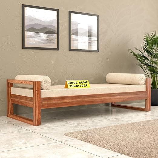 Solid Sheesham Wood Sofa 3 Seater Sofa Diwan Bed for Home Living Room Wooden Couch Diwan Sofa Settee for Living Room and Office | Rosewood Three 3 Seater Sofa (C-Honey)