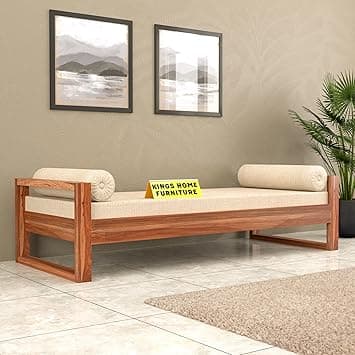 Solid Sheesham Wood Sofa 3 Seater Sofa Diwan Bed for Home Living Room Wooden Couch Diwan Sofa Settee for Living Room and Office | Rosewood Three 3 Seater Sofa (C-Honey)