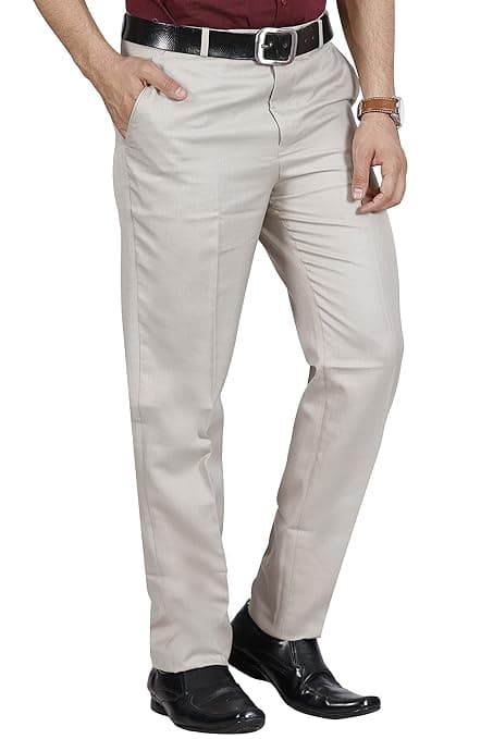 Mc Henry Men's Classic Solid Formal Comfort/Regular Fit Stretchable Wrinkle Free Trousers