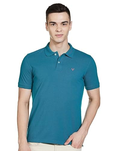 Allen Solly Men’s Polo T‑Shirt | Comfortable Rich Cotton Blend, Band Collar, Regular Fit | Stylish & Premium All Day Wear