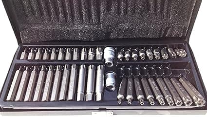 Yato YT-0420 Screwdriver Bit 42 Pieces Set of Torx Security & Ribe|Security Torx Bit Set|Torx Bit socket|Torx Bits for Torque Screwdriver|Bit Set for Power Drills|Screw driver bit|Bit set all size