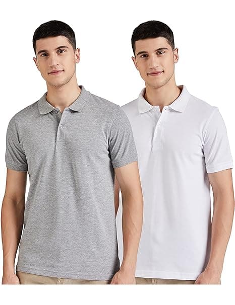 Amazon Brand - Symbol Men's Cotton Rich Solid Polo Tshirt | Collar Tshirts | Half Sleeves | Plain-Regular Fit (Available in Plus Sizes and Combo Pack of 2)