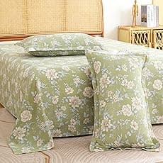 Story@Home 190 TC Cotton Double Bedsheet Set with 2 Pillow Covers | Soft Breathable Fabric | 250 x 225 cm Double Bed Sheet | Grey & Dark Grey Leaf Printed Bedding for Bedroom