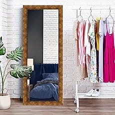 Creative Arts n Frames 15x39 inch Long Wall Hanging Mount HD Mirror Home Hotel Living Room Bedroom Bathroom Home Office Decor Items (Rustic Blue Color Framed HD Mirror)